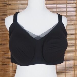 Honeylove Wire Free CrossOver Bra 2X Plus Black Comfort Wireless Full Coverage
